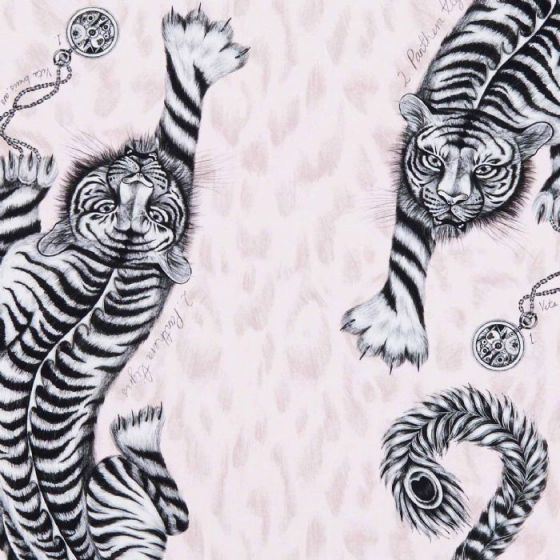 Tigris Curtain Fabric in Pink 03
