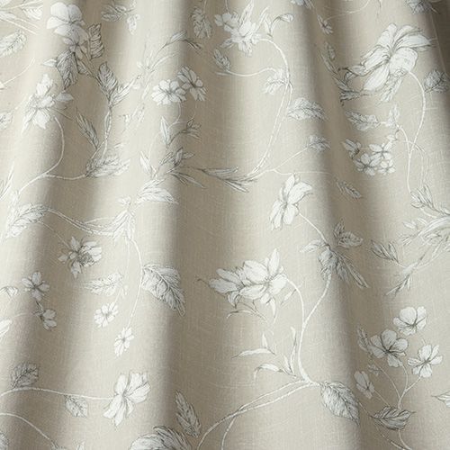Etched Vine Curtain Fabric in Sandstone
