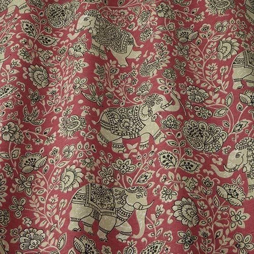 Indira Curtain Fabric in Chilli