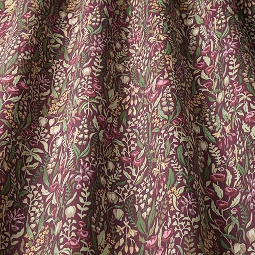 Kelmscott Curtain Fabric in Claret