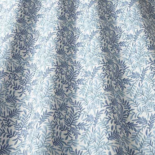 Leaf Vine Curtain Fabric in Indigo