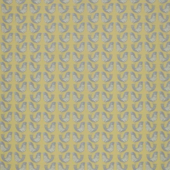 Scandi Birds Curtain Fabric in Capri