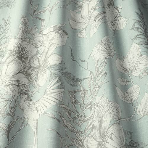 Sketchbook Curtain Fabric in Eau de Nil