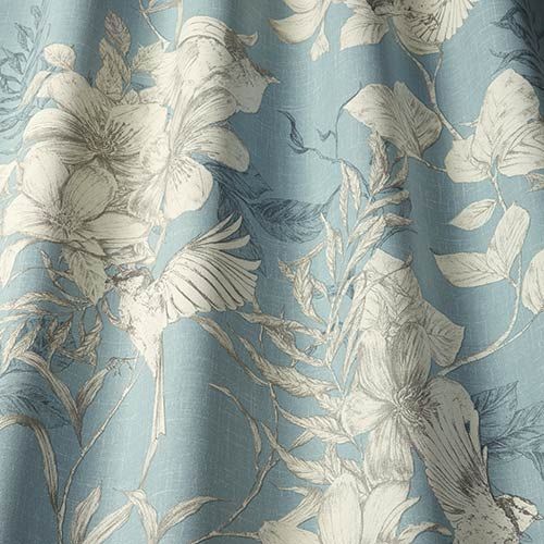 Sketchbook Curtain Fabric in Wedgewood