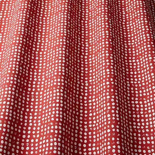 Dot Dot Curtain Fabric in Scarlet