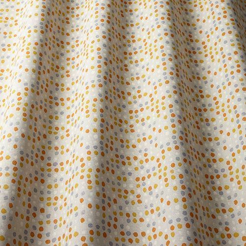 Dot Dot Curtain Fabric in Tangerine