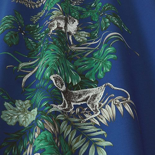 Monkeying Around in Marine by iLiv Fabrics | Curtain Fabric Store