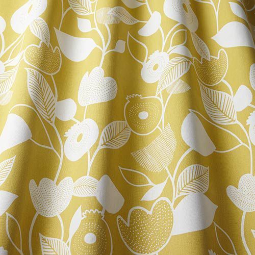 Nordic Curtain Fabric in Ochre