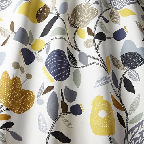 Pomegranate Trail Curtain Fabric in Ochre