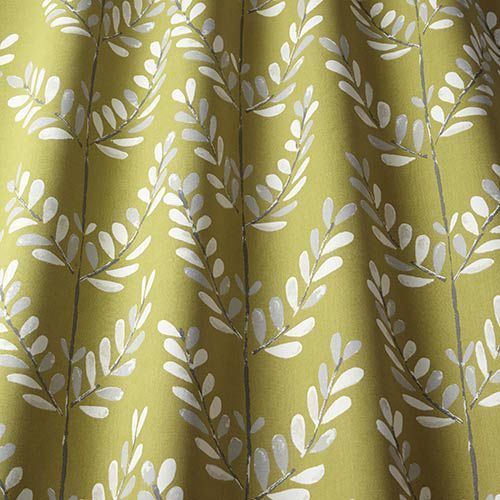 Scandi Sprig Curtain Fabric in Kiwi