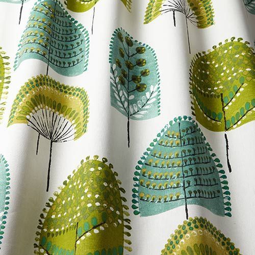 Scandi Wood Curtain Fabric in Kiwi