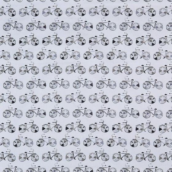 On your bike Curtain Fabric in Graphite