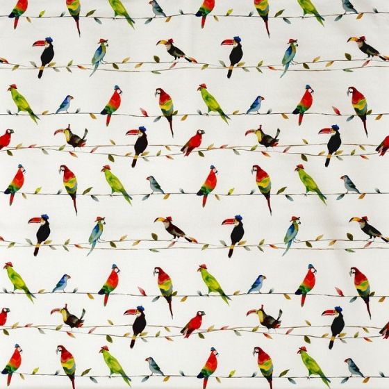 Toucan Talk Curtain Fabric in Paintbox 335