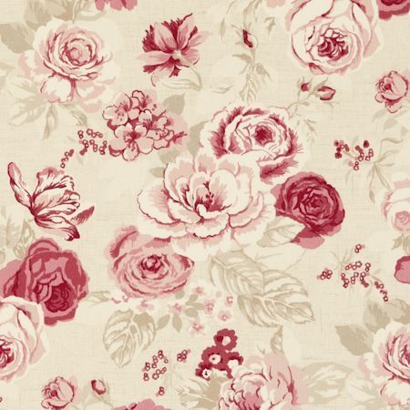 Genevieve Curtain Fabric in Raspberry