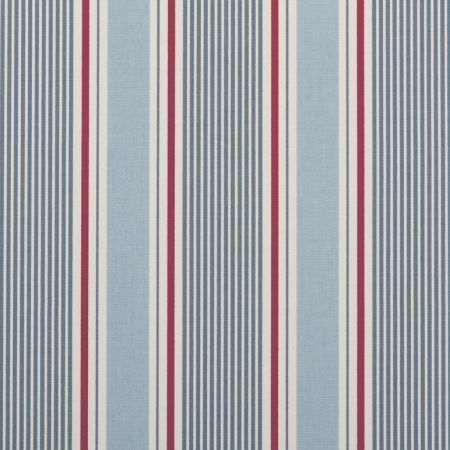 Sail Stripe Curtain Fabric in Marine 01