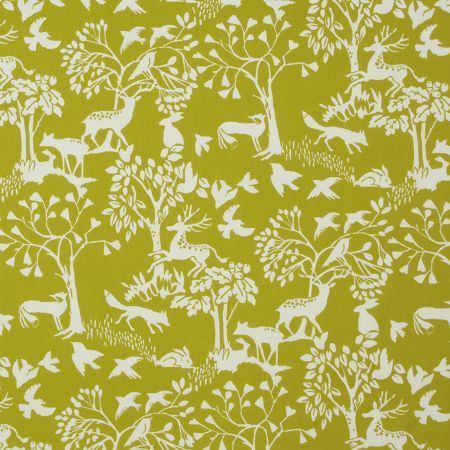 Vilda Curtain Fabric in Chartreuse
