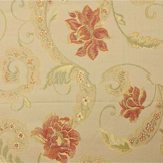 Louis Curtain Fabric in Terracotta