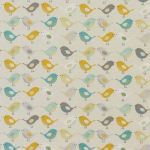 Birds in Ochre by Fryetts Fabrics