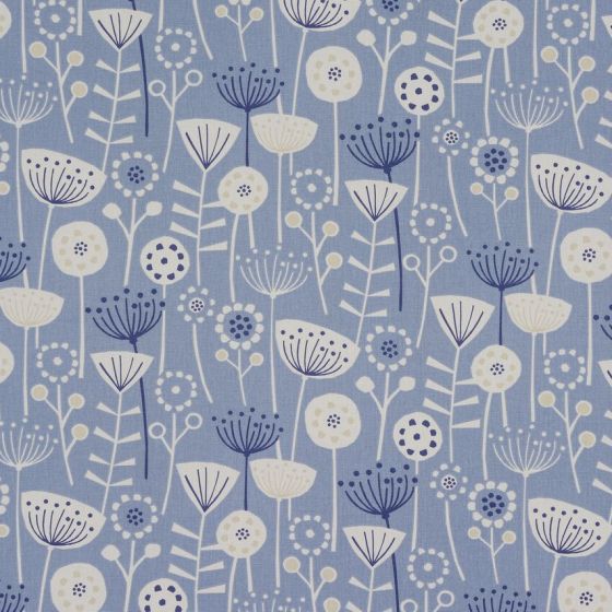 Bergen Curtain Fabric in Blue