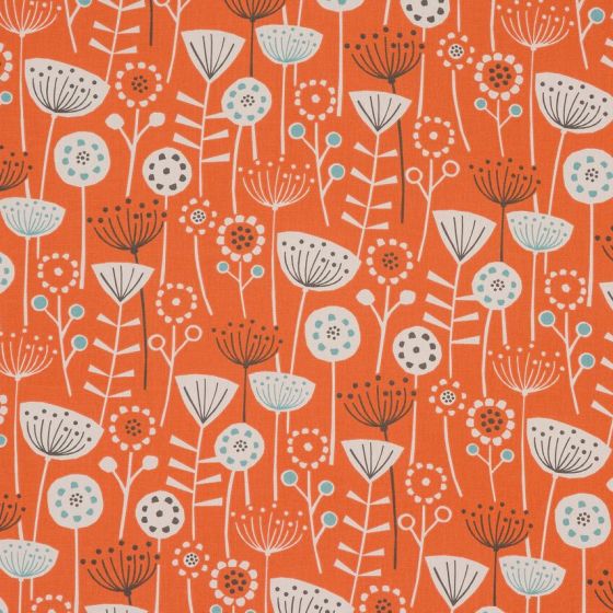Bergen Curtain Fabric in Burnt Orange