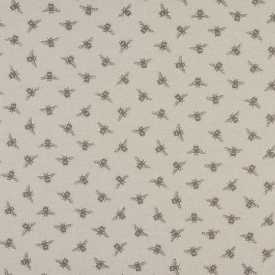 Bees Curtain Fabric in Linen