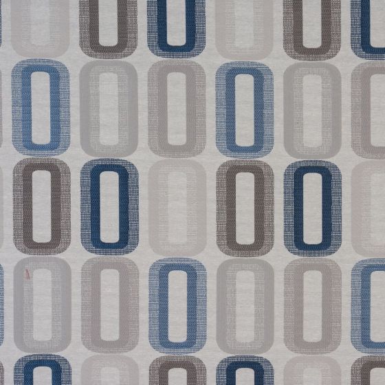 Dahl Curtain Fabric in Blue