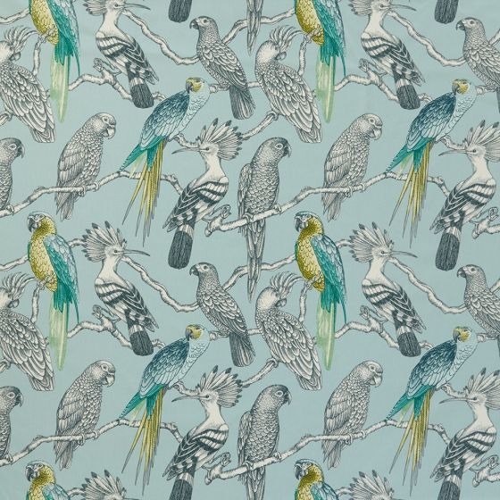 Aviary Curtain Fabric in Reef