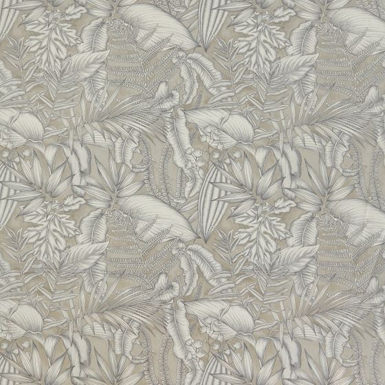 Caicos Curtain Fabric in Hessian