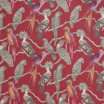 Aviary in Pomegranate by iLiv Fabrics