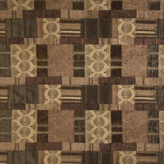 Prague Curtain Fabric in Tan