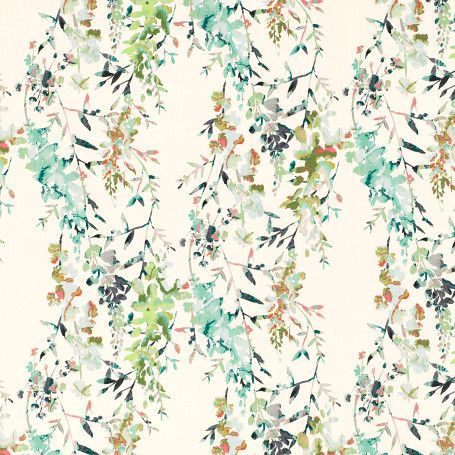 Hana Curtain Fabric in Eden 02