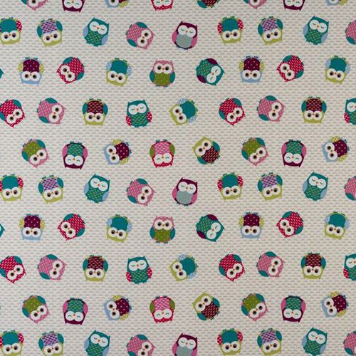 Owls Curtain Fabric in Multi