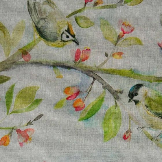 Tweet Curtain Fabric in Cream