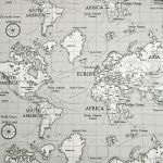 Maps in Grey by Fryetts Fabrics