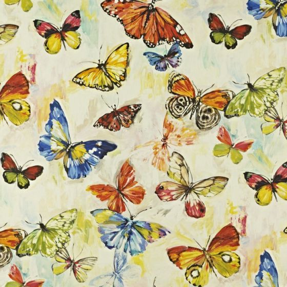 Butterfly Cloud Curtain Fabric in Mojito