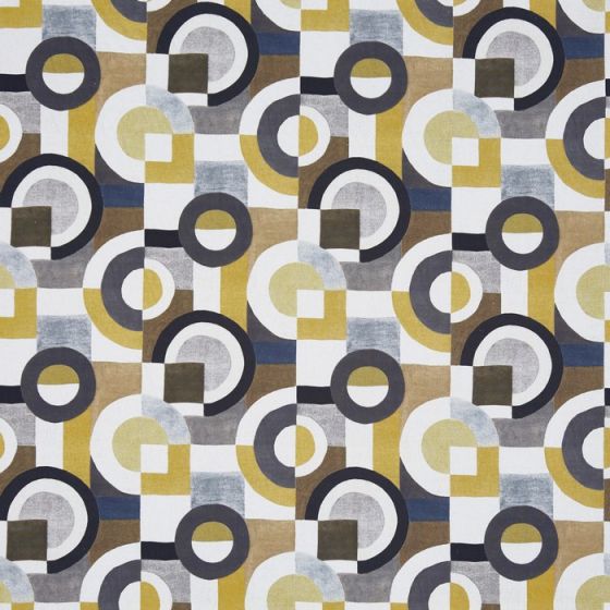 Puzzle Curtain Fabric in Marshmallow