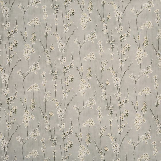 Almond Blossom Curtain Fabric in Pebble