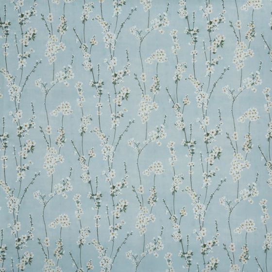 Almond Blossom Curtain Fabric in Porcelain