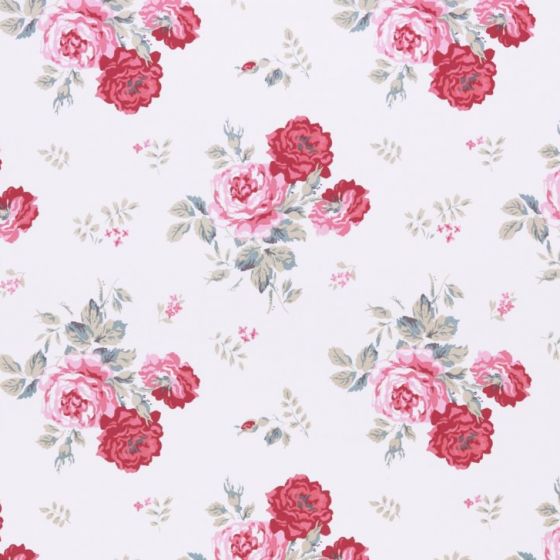 Antique Rose Curtain Fabric in Pink