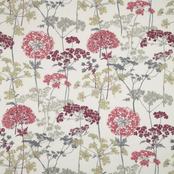 Hedgerow Curtain Fabric in Magenta