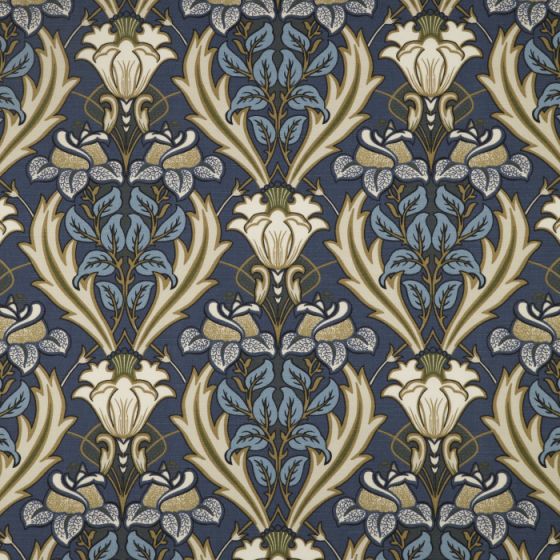 Acanthus Curtain Fabric in Berry