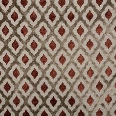 Assisi Curtain Fabric in Burnt Orange