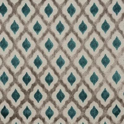 Assisi Curtain Fabric in Teal