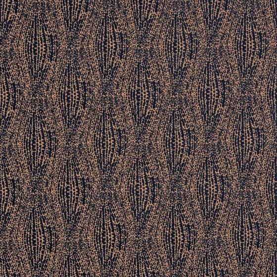 Babylon Curtain Fabric in Indigo