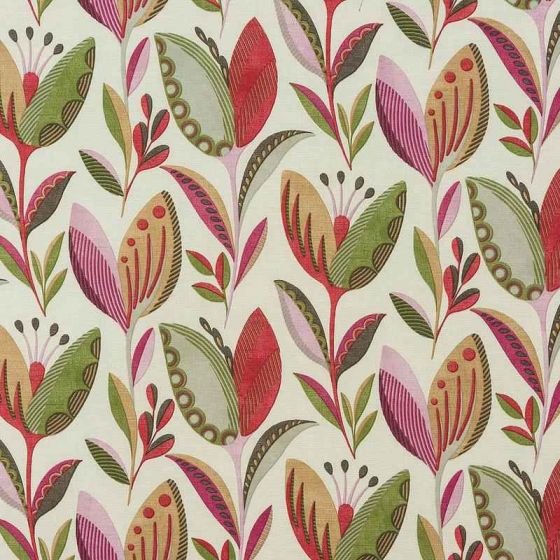 Leon Curtain Fabric in Pomegranate