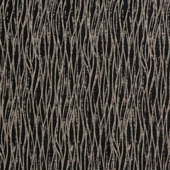 Linear Curtain Fabric in Noir