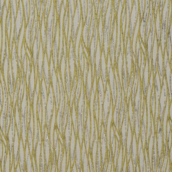 Linear Curtain Fabric in Ochre