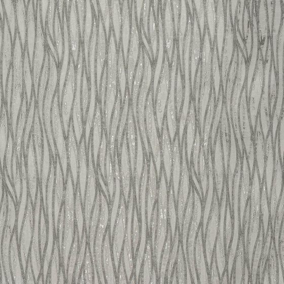 Linear Curtain Fabric in Silver