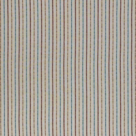 Maya Stripe Curtain Fabric in Teal
