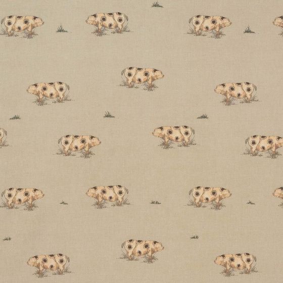 Old Spot Curtain Fabric in Natural